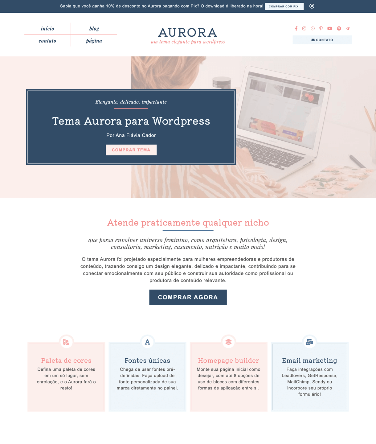 Tema Aurora para Wordpress
