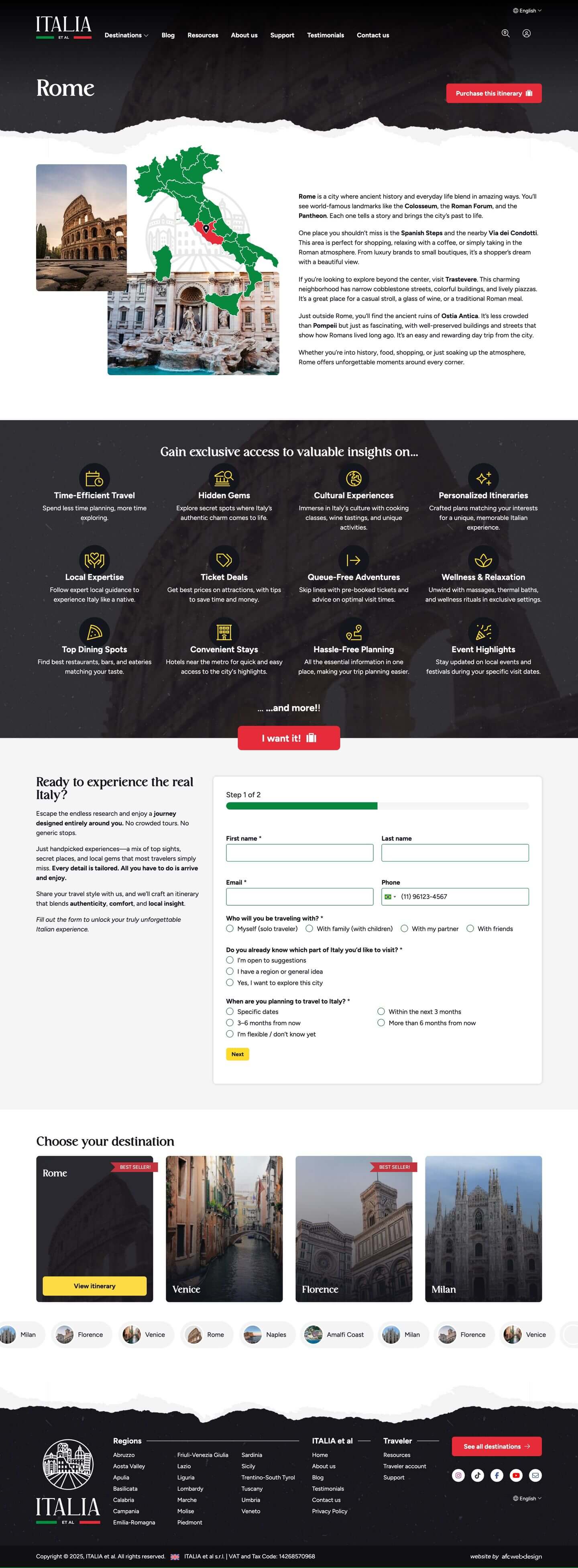 Design site ITALIA et al - AFC Web Design