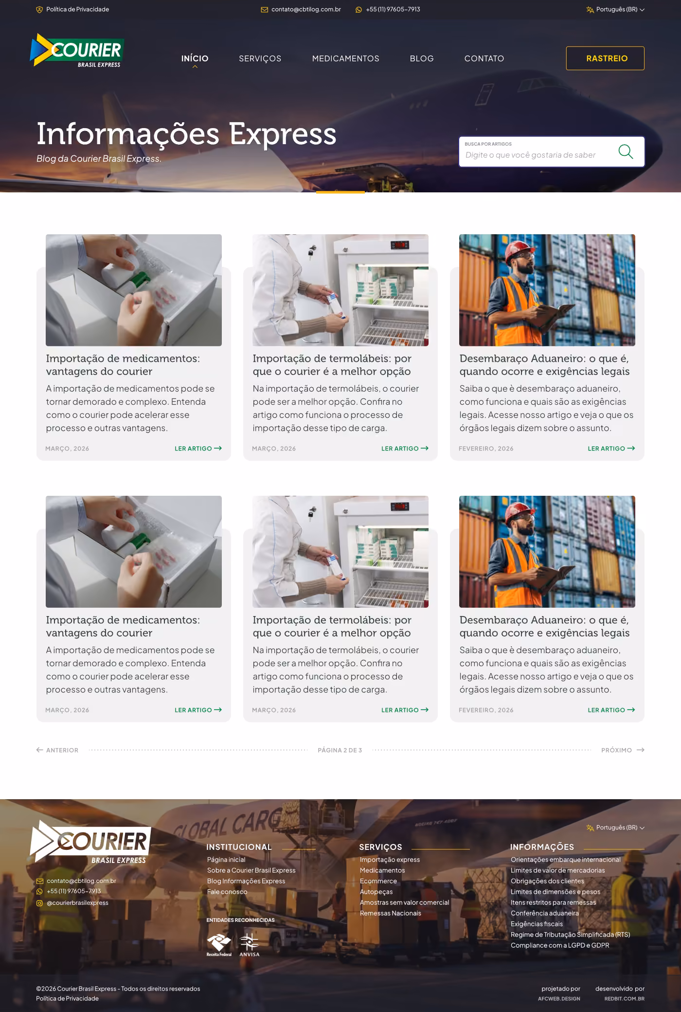 Design Site para Transportadora - AFC Web Design