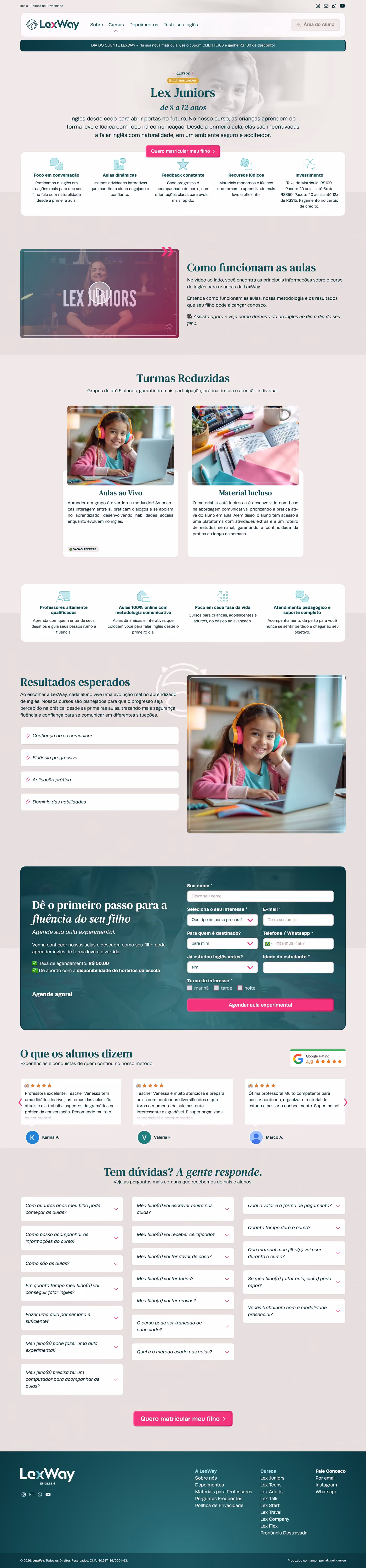 Design de Site de Escola de Idiomas - AFC Web Design