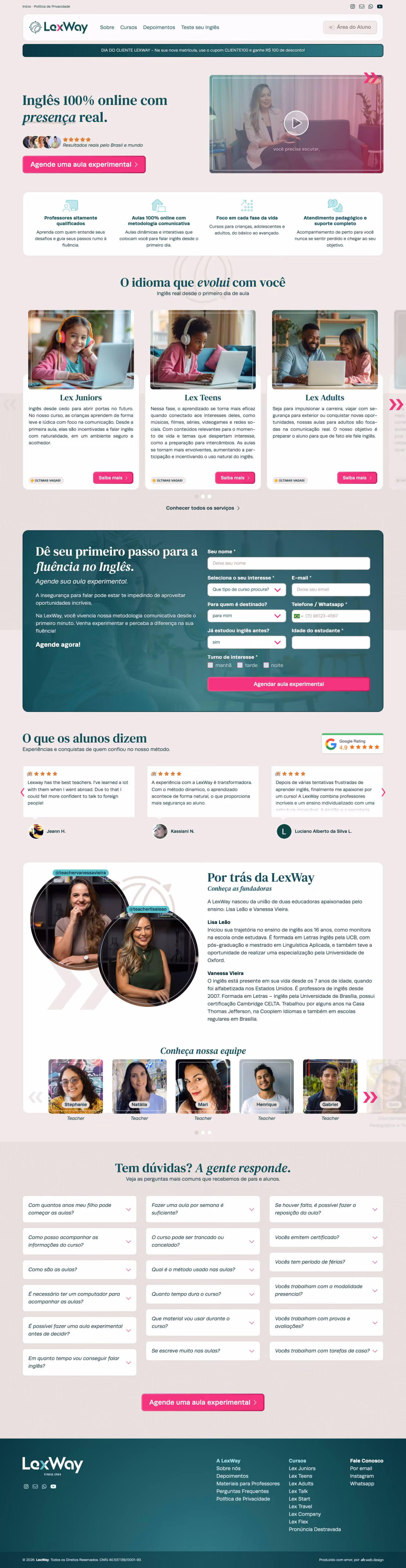 Design de Site de Escola de Idiomas - AFC Web Design