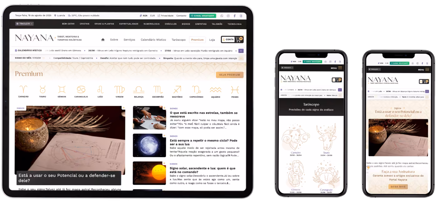 Design Site Tarot - AFC Web Design