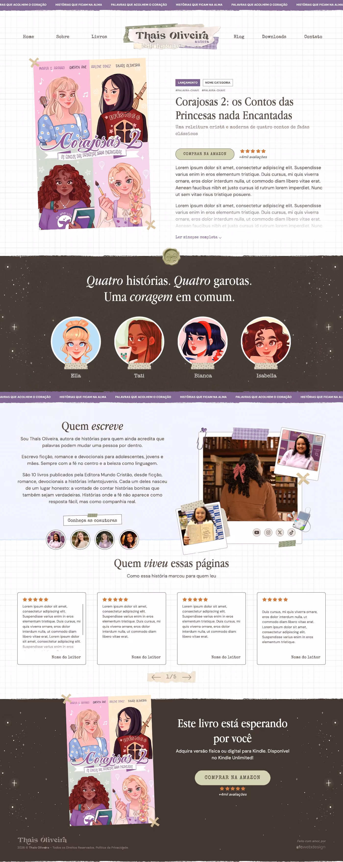 Design site para escritora - AFC Web Design