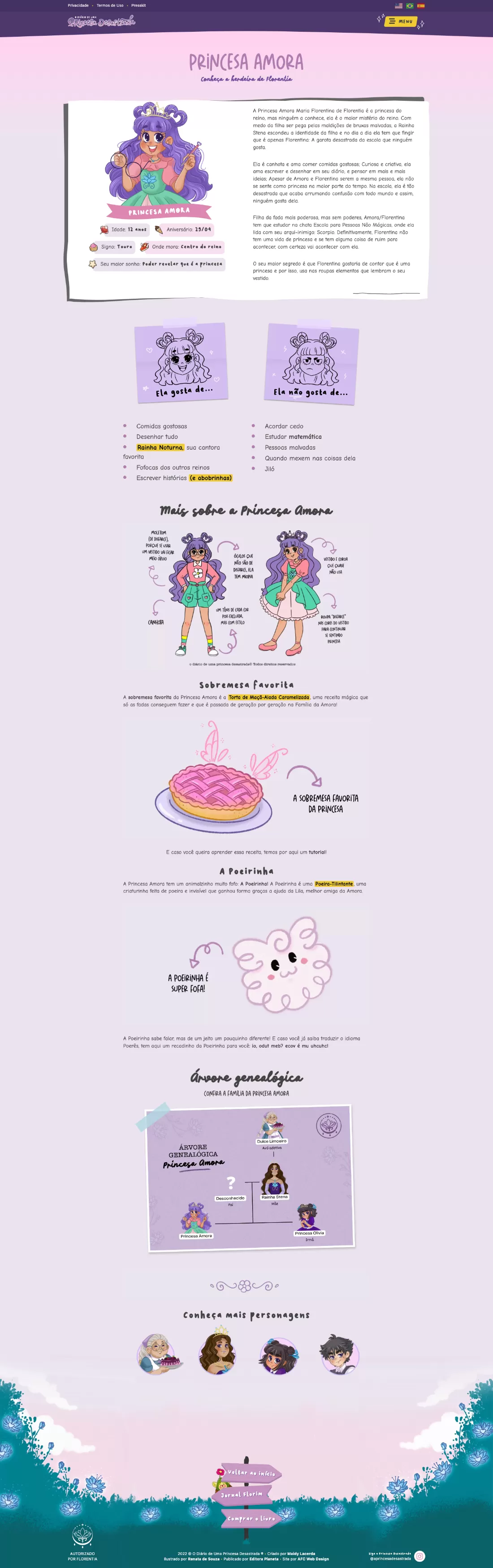 Site do livro O Diário de Uma Princesa Desastrada