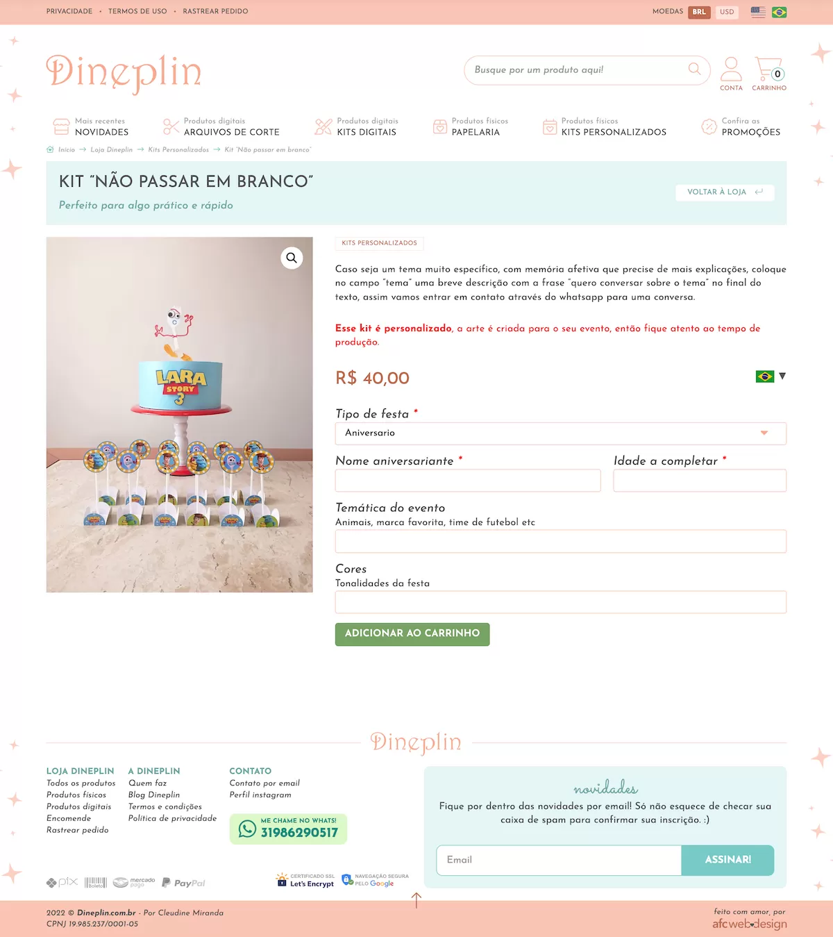 Loja Dineplin Woocommerce por AFC Web Design