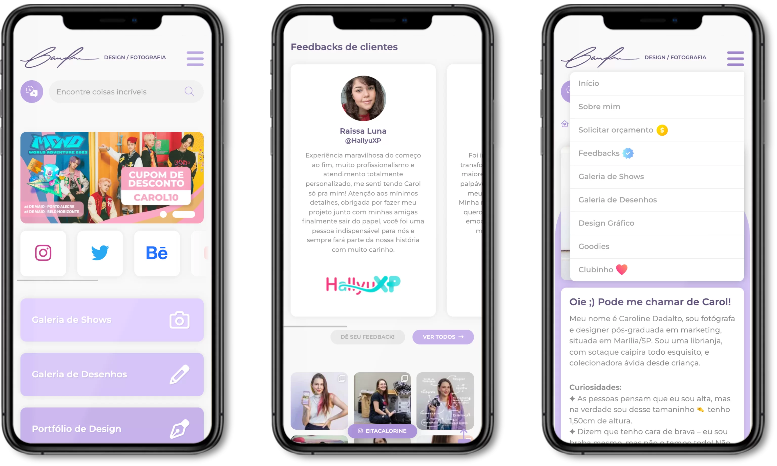 Layout Portfolio para WordPress - Caroline Dadalto - AFC Web Design
