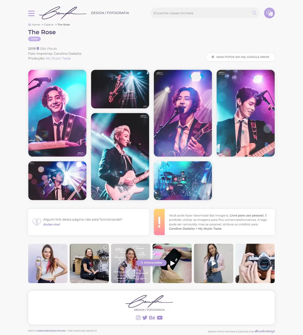 Layout Portfolio para WordPress - Caroline Dadalto - AFC Web Design