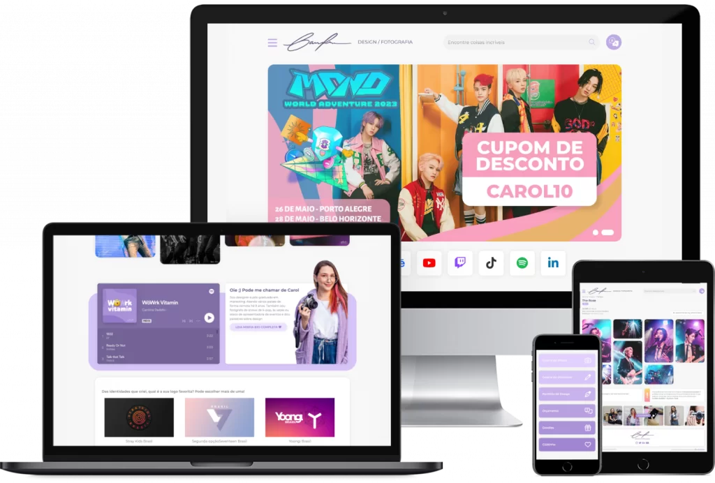 Layout Portfolio para WordPress - Caroline Dadalto - AFC Web Design