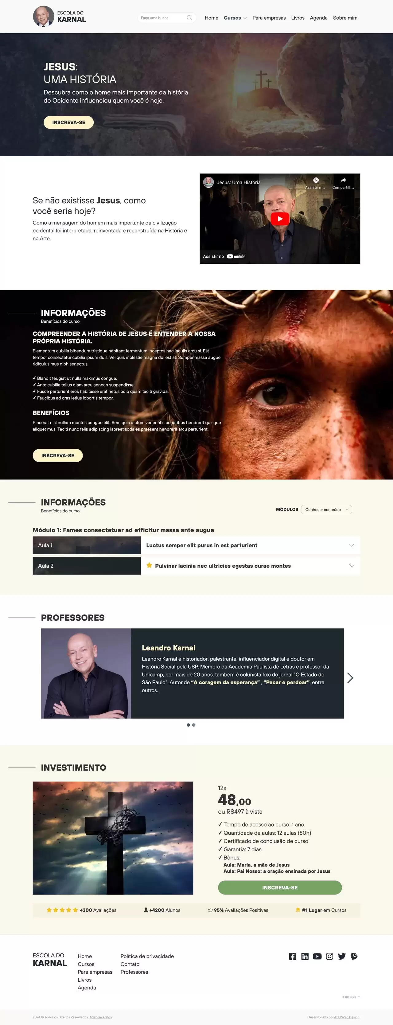 Desenvolvimento WordPress do site Escola do Karna - AFC Web Design